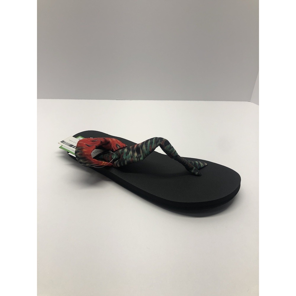 Sanuk Women's  Size 11 Yoga Sling It On Prints Dusty Red Flip Flop Sandal